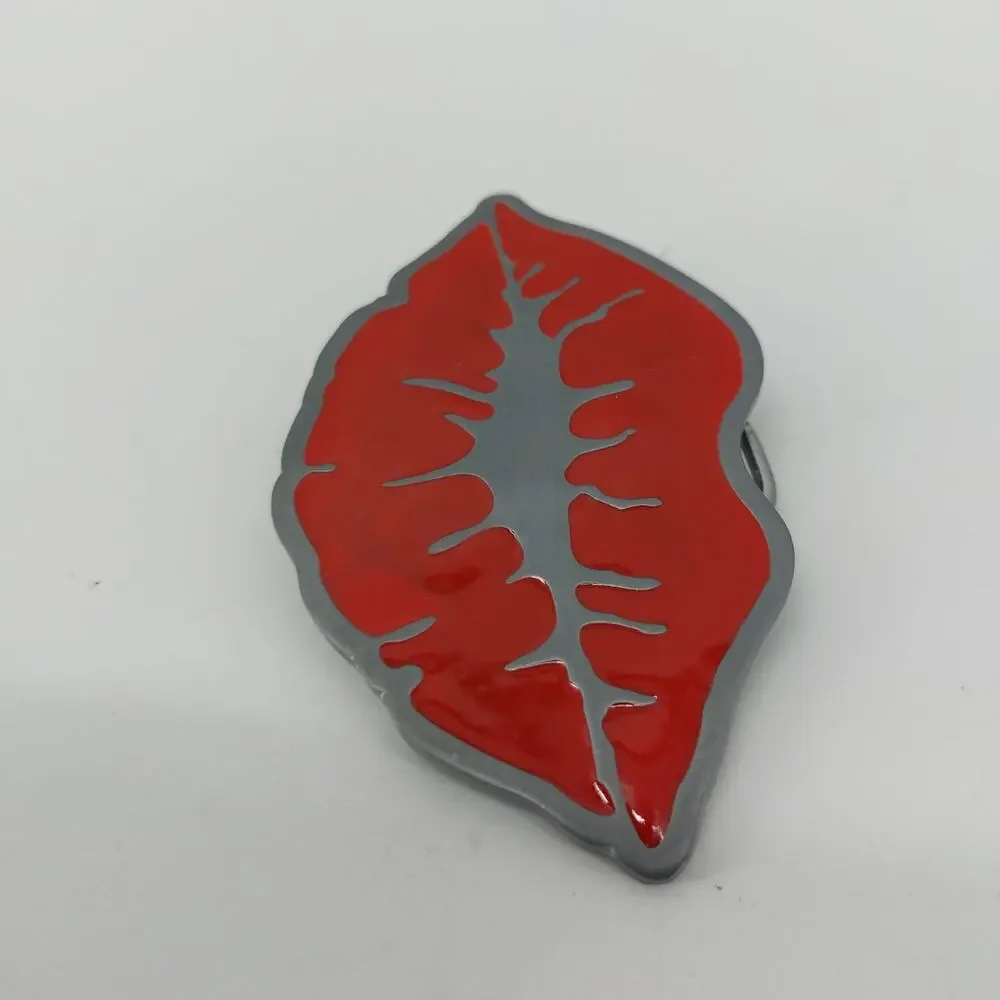 Red Lips Kiss Valentines Love Romantic Belt Buckle Makeup